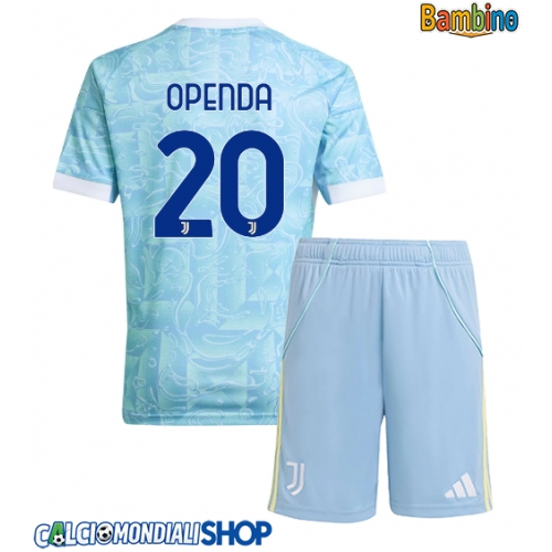 Maglie da calcio Juventus Lois Openda #20 Seconda Maglia Bambino 2025-26 Manica Corta + Pantaloni corti)